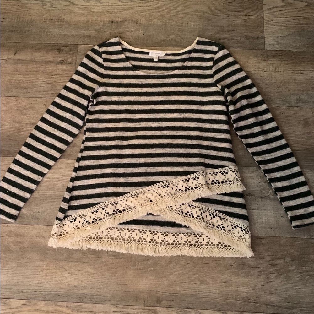 Olive and Ivory Striped Sweater